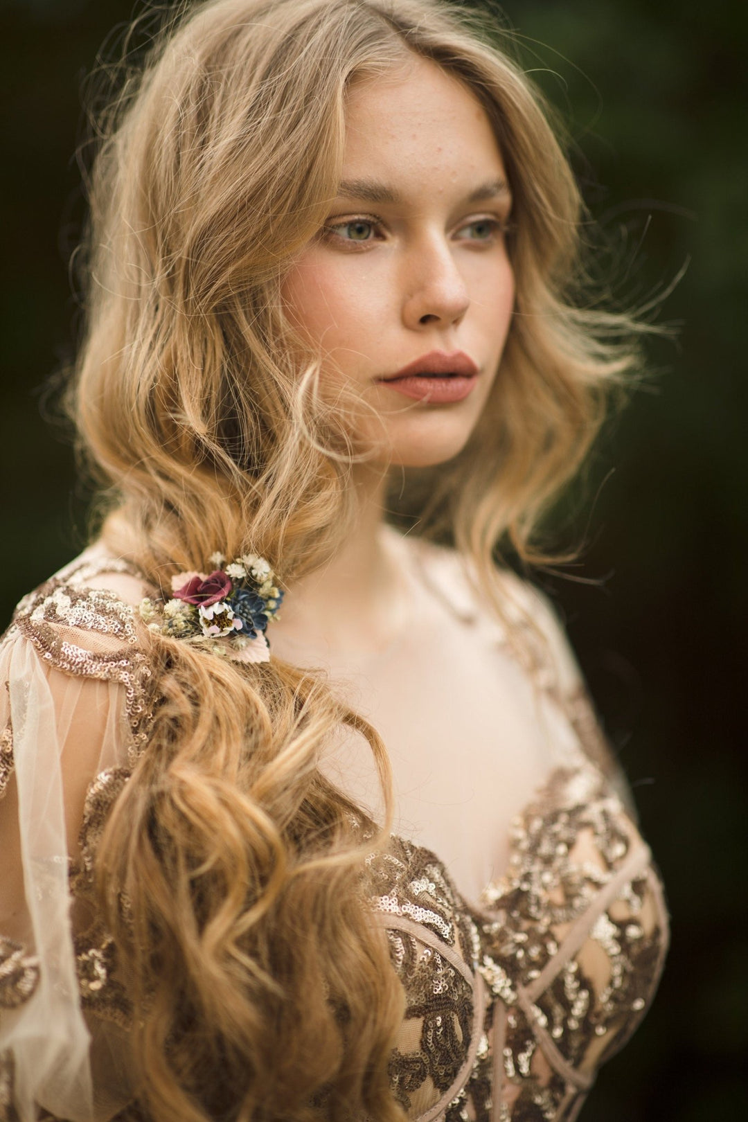 Burgundy Floral Hair Tie: Handmade Flower Hair Bobble – handmade floral hair accessory by magaela