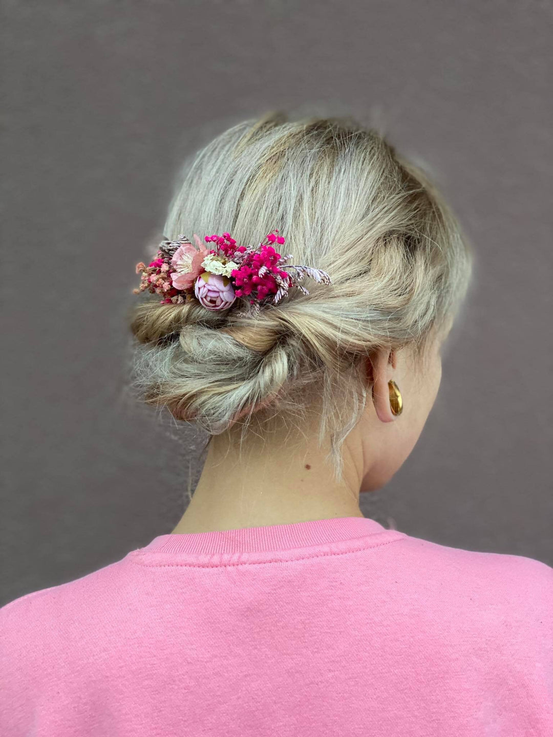 Pink Flower Hair Comb: Wedding Bridal Accessory – handmade floral hair accessory by magaela