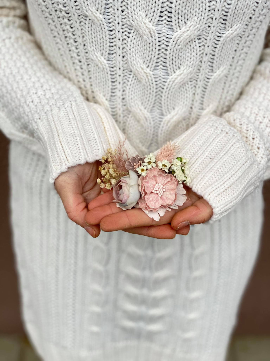 Blush Pink Flower Brooch: Romantic Wedding Accessory – handmade floral hair accessory by magaela