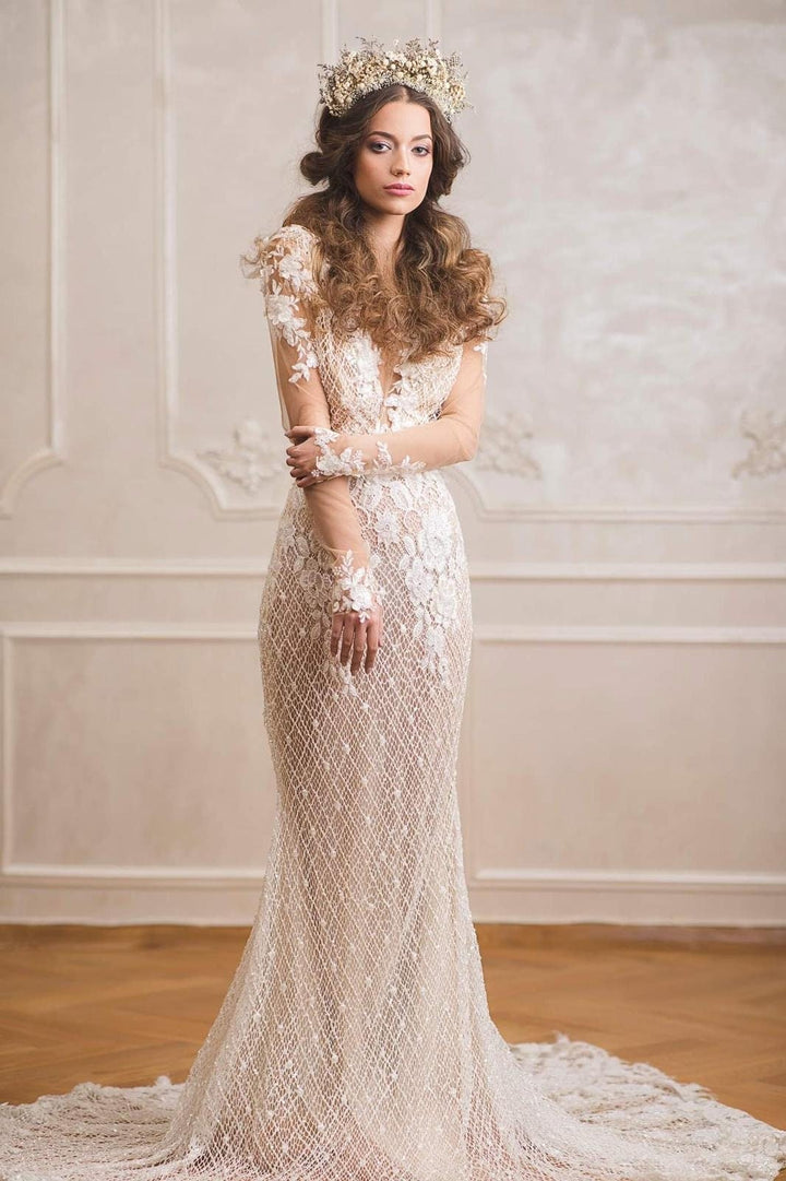 Ivory Flower Bridal Headband: Preserved Flower Wedding Hair Crown – handmade floral hair accessory by magaela