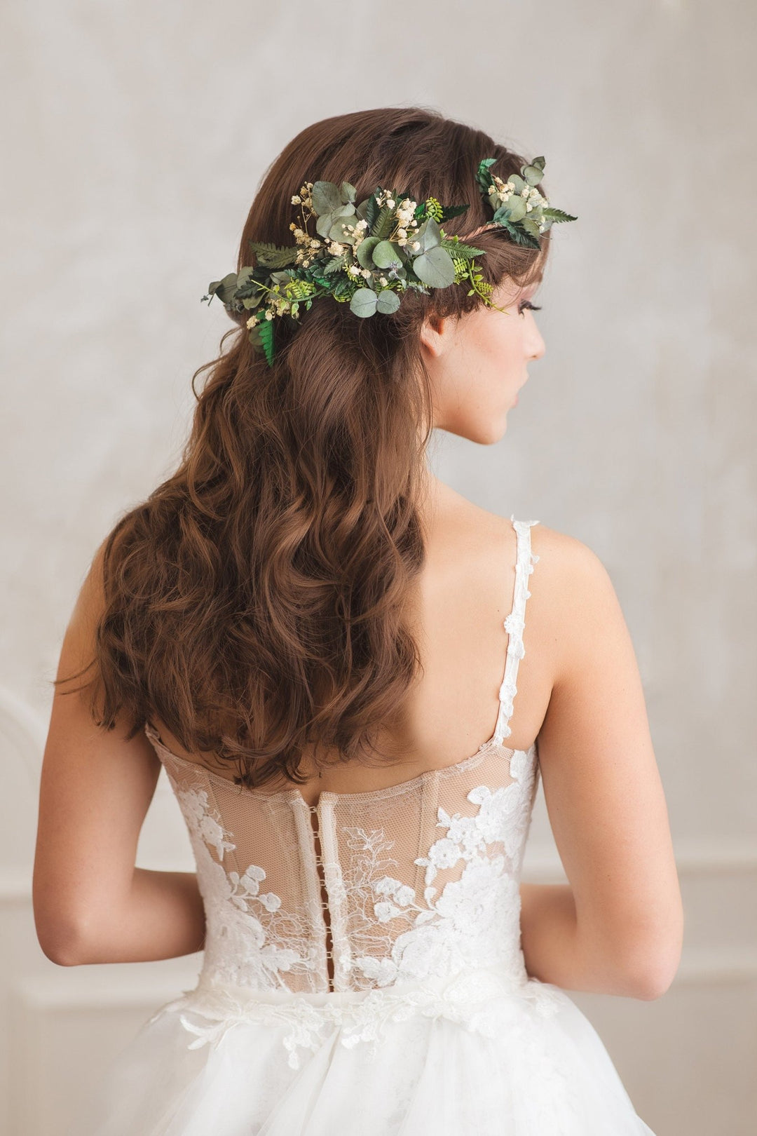 Eucalyptus Bridal Hair Comb: Greenery Wedding Hair Vine – handmade floral hair accessory by magaela