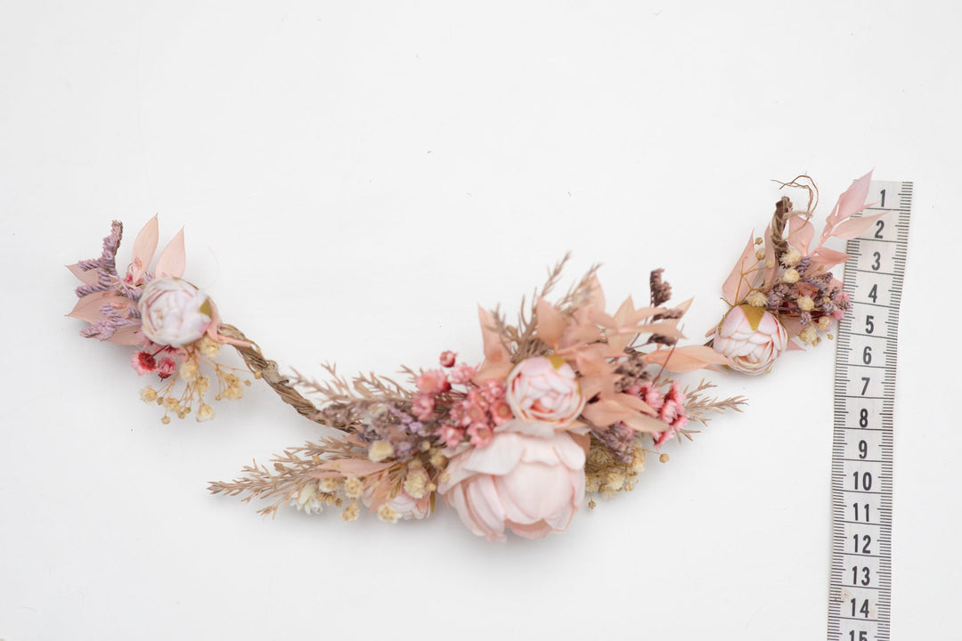 Blush Wedding Hair Comb: Romantic Floral Bridal Vine – handmade floral hair accessory by magaela