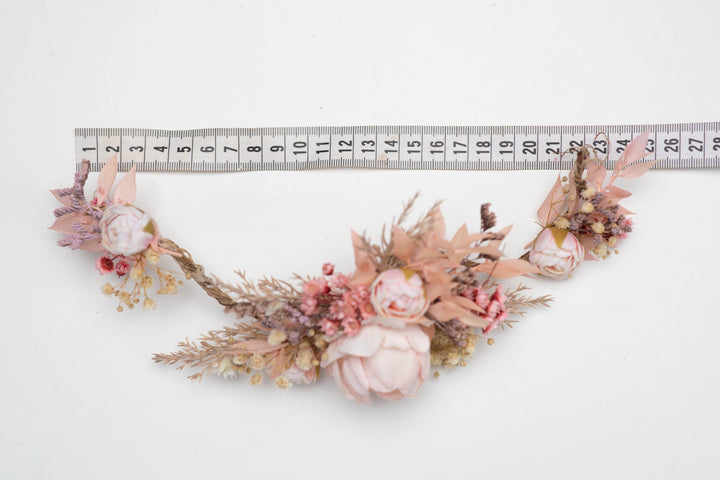 Blush Wedding Hair Comb: Romantic Floral Bridal Vine – handmade floral hair accessory by magaela