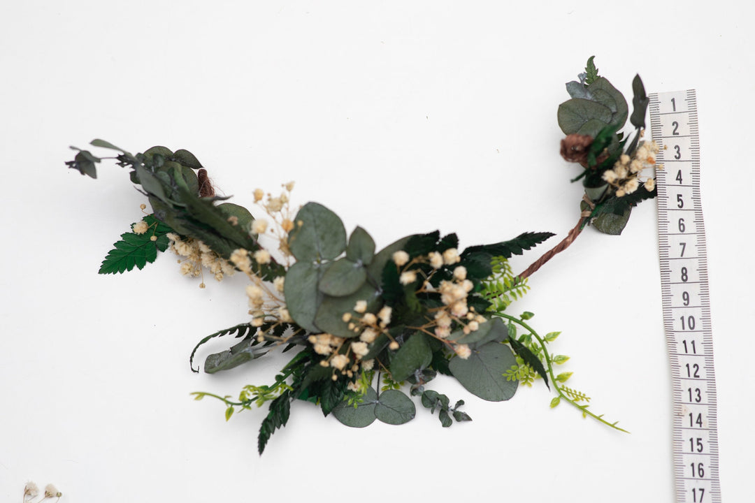 Eucalyptus Bridal Hair Comb: Greenery Wedding Hair Vine – handmade floral hair accessory by magaela