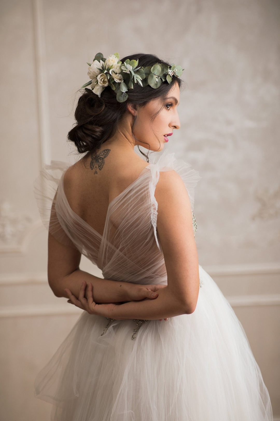 Eucalyptus Flower Crown: Greenery Bridal Hair Wreath – handmade floral hair accessory by magaela