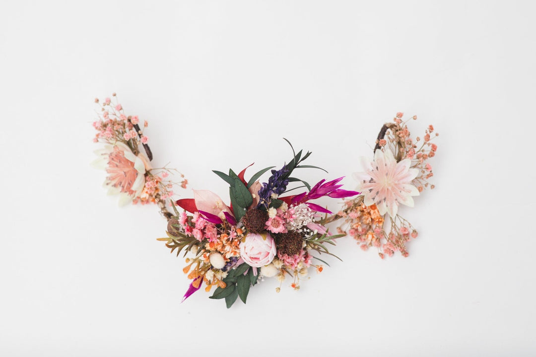 Handmade Pink Flower Bridal Hair Comb or Vine: Wedding Hairpiece – handmade floral hair accessory by magaela