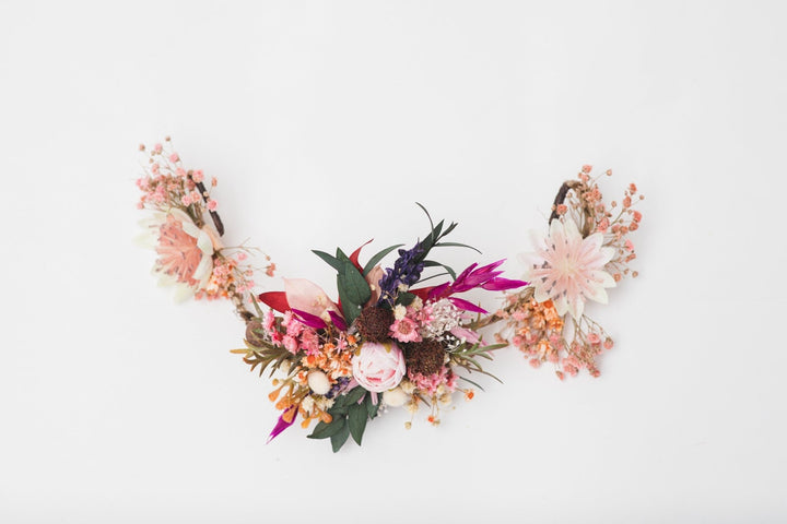 Handmade Pink Flower Bridal Hair Comb or Vine: Wedding Hairpiece – handmade floral hair accessory by magaela