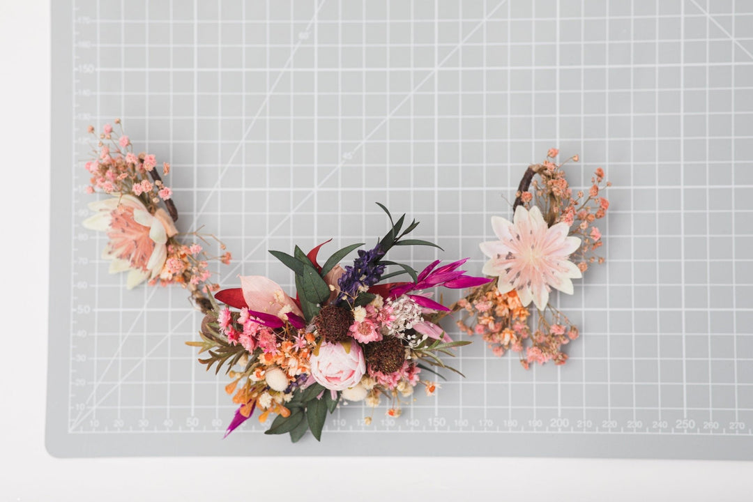 Handmade Pink Flower Bridal Hair Comb or Vine: Wedding Hairpiece – handmade floral hair accessory by magaela