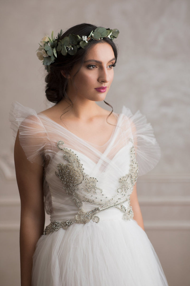 Eucalyptus Flower Crown: Greenery Bridal Hair Wreath – handmade floral hair accessory by magaela