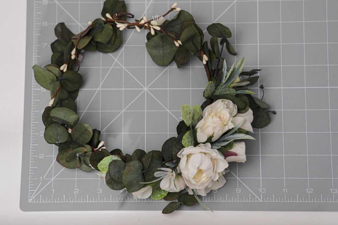 Eucalyptus Flower Crown: Greenery Bridal Hair Wreath – handmade floral hair accessory by magaela