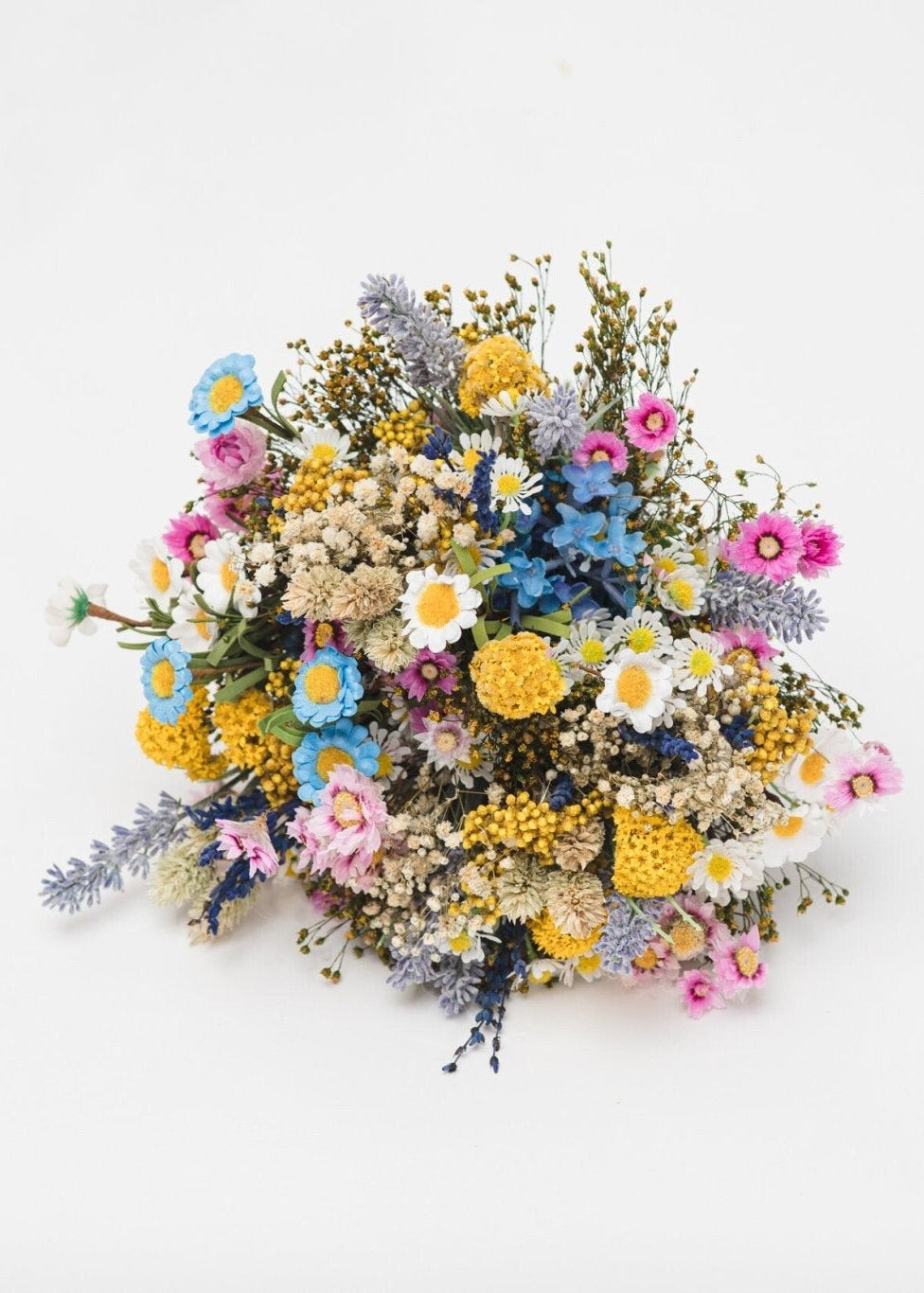 Wildflower Wedding Bouquet: Colorful Meadow Daisies & Lavender – handmade floral hair accessory by magaela