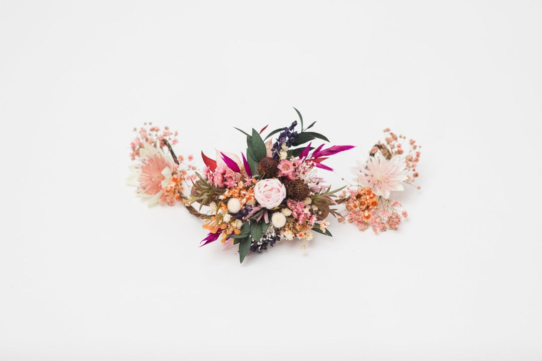 Handmade Pink Flower Bridal Hair Comb or Vine: Wedding Hairpiece – handmade floral hair accessory by magaela