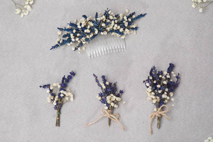 Lavender Boutonniere: Natural Provence Wedding Groom Buttonhole – handmade floral hair accessory by magaela