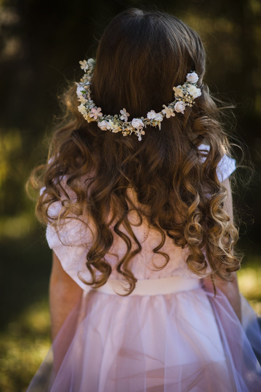 White Rose Flower Crown: First Communion Headpiece – handmade floral hair accessory by magaela