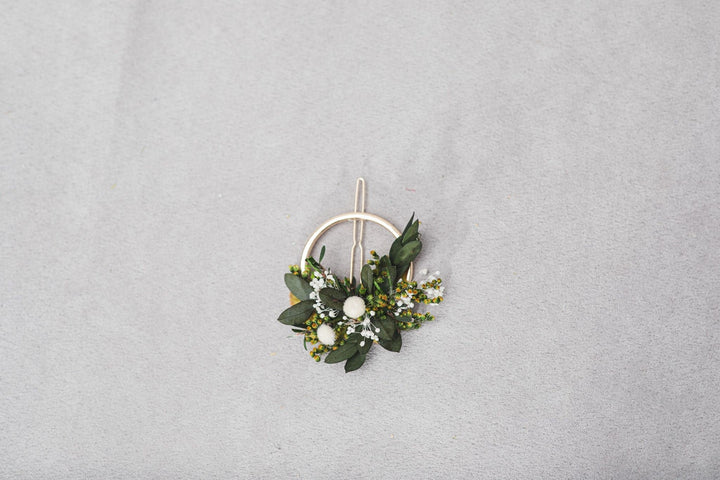 Greenery Flower Hair Clip, Bridal Hair Accessory – handmade floral hair accessory by magaela