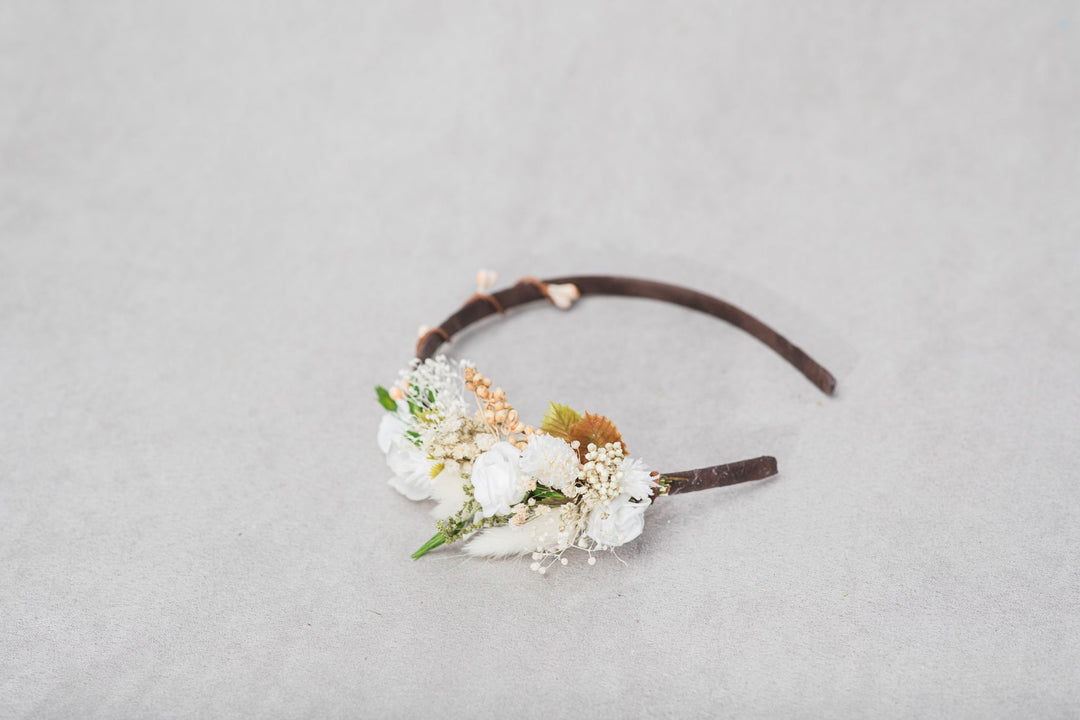 Ivory Rose Flower Headband: Bridal Headpiece, Holy Communion – handmade floral hair accessory by magaela