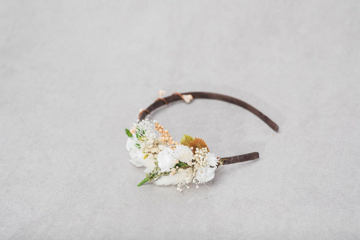 Ivory Rose Flower Headband: Bridal Headpiece, Holy Communion – handmade floral hair accessory by magaela