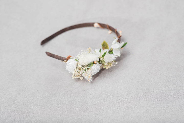 Ivory Rose Flower Headband: Bridal Headpiece, Holy Communion – handmade floral hair accessory by magaela