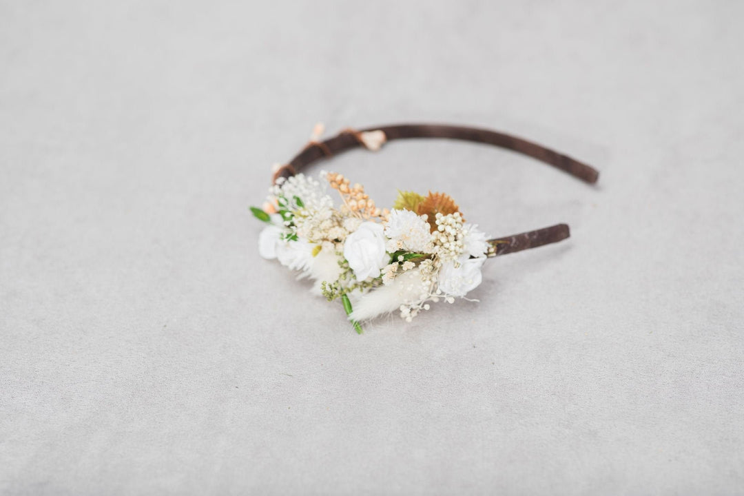 Ivory Rose Flower Headband: Bridal Headpiece, Holy Communion – handmade floral hair accessory by magaela