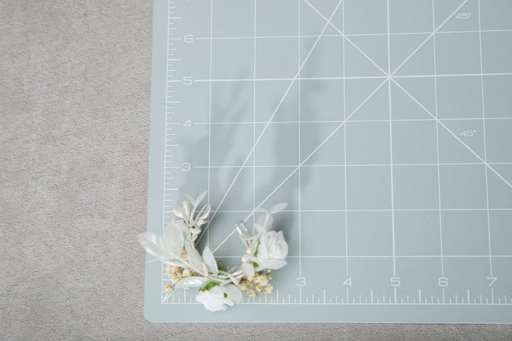 First Communion Candle Decoration: White Floral Wreath, Handmade – handmade floral hair accessory by magaela