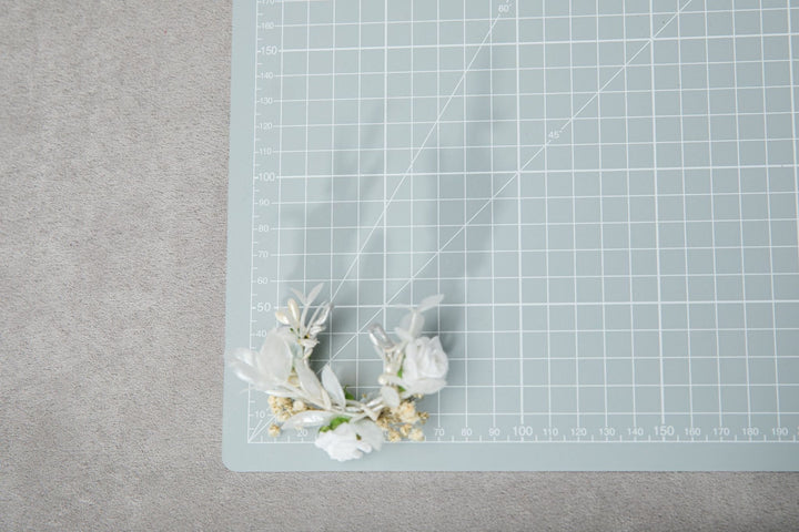 First Communion Candle Decoration: White Floral Wreath, Handmade – handmade floral hair accessory by magaela