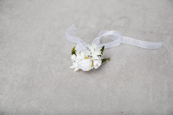 White Peony Communion Candle Decoration: Floral Wreath – handmade floral hair accessory by magaela