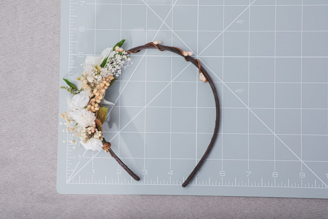 Ivory Rose Flower Headband: Bridal Headpiece, Holy Communion – handmade floral hair accessory by magaela