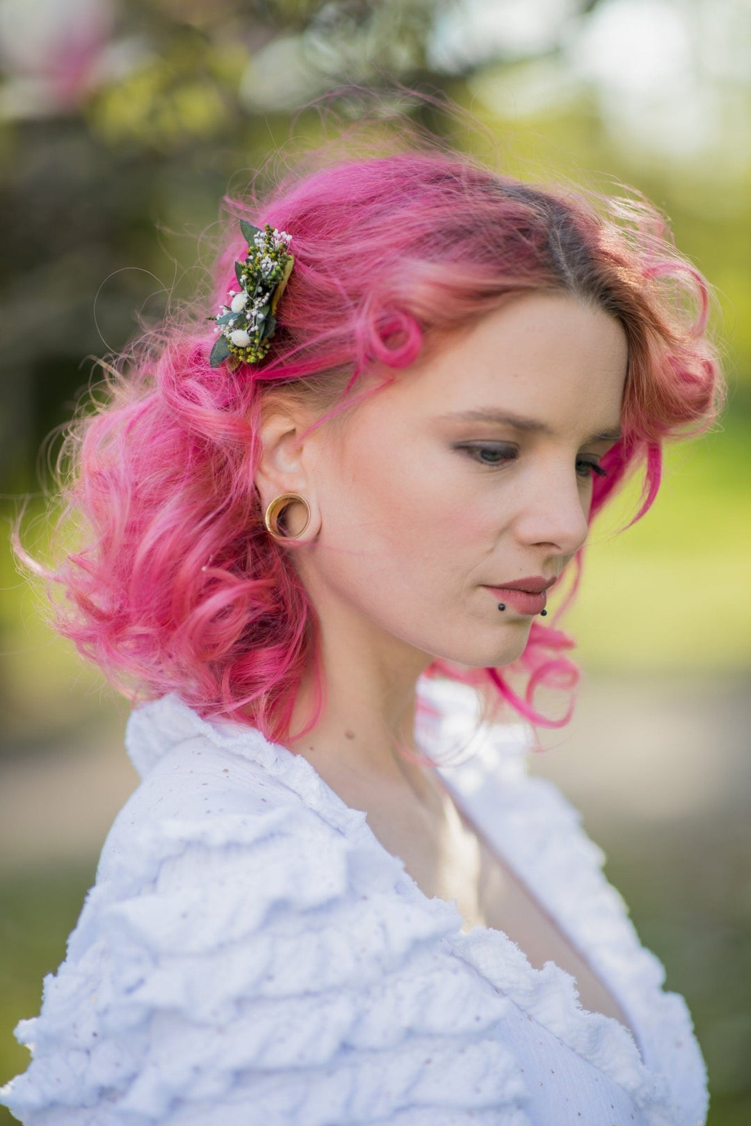 Greenery Flower Hair Clip, Bridal Hair Accessory – handmade floral hair accessory by magaela