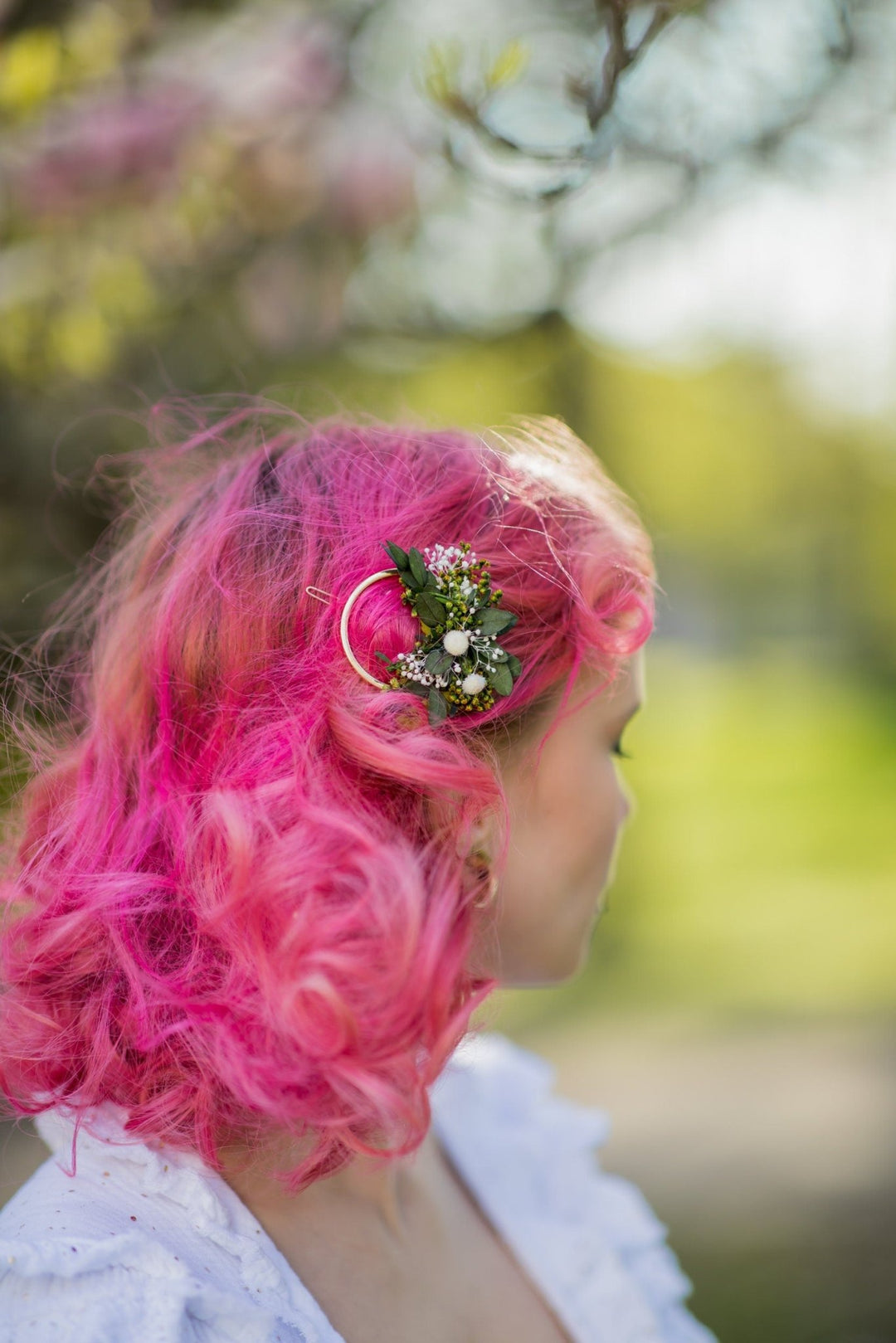 Greenery Flower Hair Clip, Bridal Hair Accessory – handmade floral hair accessory by magaela