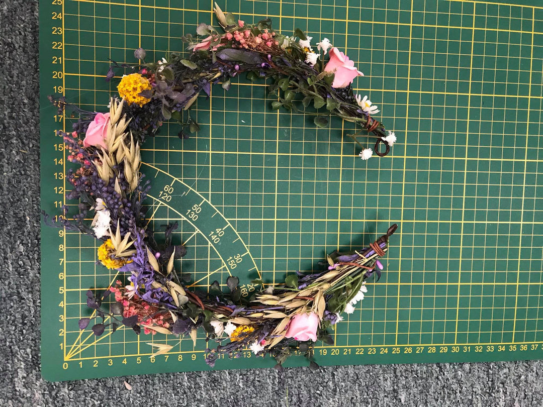 Meadowy Flower Bridal Crown: Summer Wedding Hair Wreath – handmade floral hair accessory by magaela