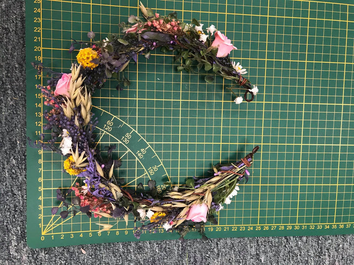 Meadowy Flower Bridal Crown: Summer Wedding Hair Wreath – handmade floral hair accessory by magaela