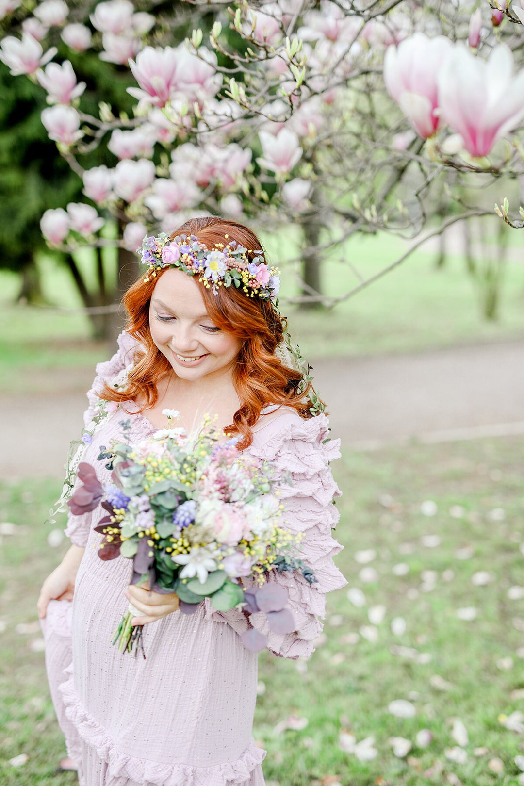 Handmade Preserved Flower Bridal Bouquet: Romantic Pastel Wedding – handmade floral hair accessory by magaela