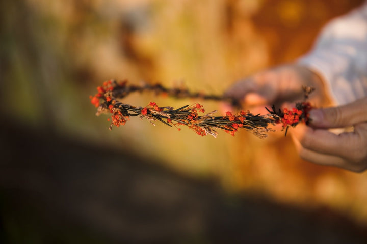 Baby's Breath & Rosemary Flower Crown: Delicate Bridal Headpiece – handmade floral hair accessory by magaela