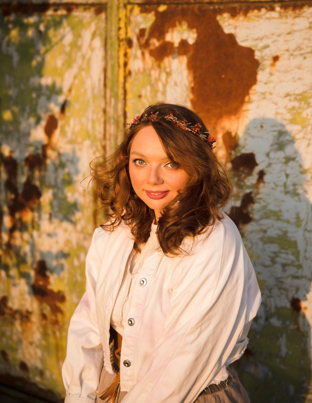Baby's Breath & Rosemary Flower Crown: Delicate Bridal Headpiece – handmade floral hair accessory by magaela