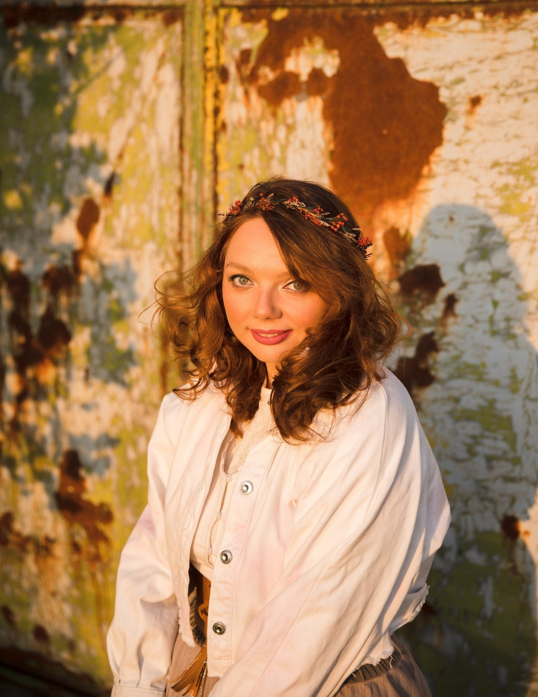 Baby's Breath & Rosemary Flower Crown: Delicate Bridal Headpiece – handmade floral hair accessory by magaela