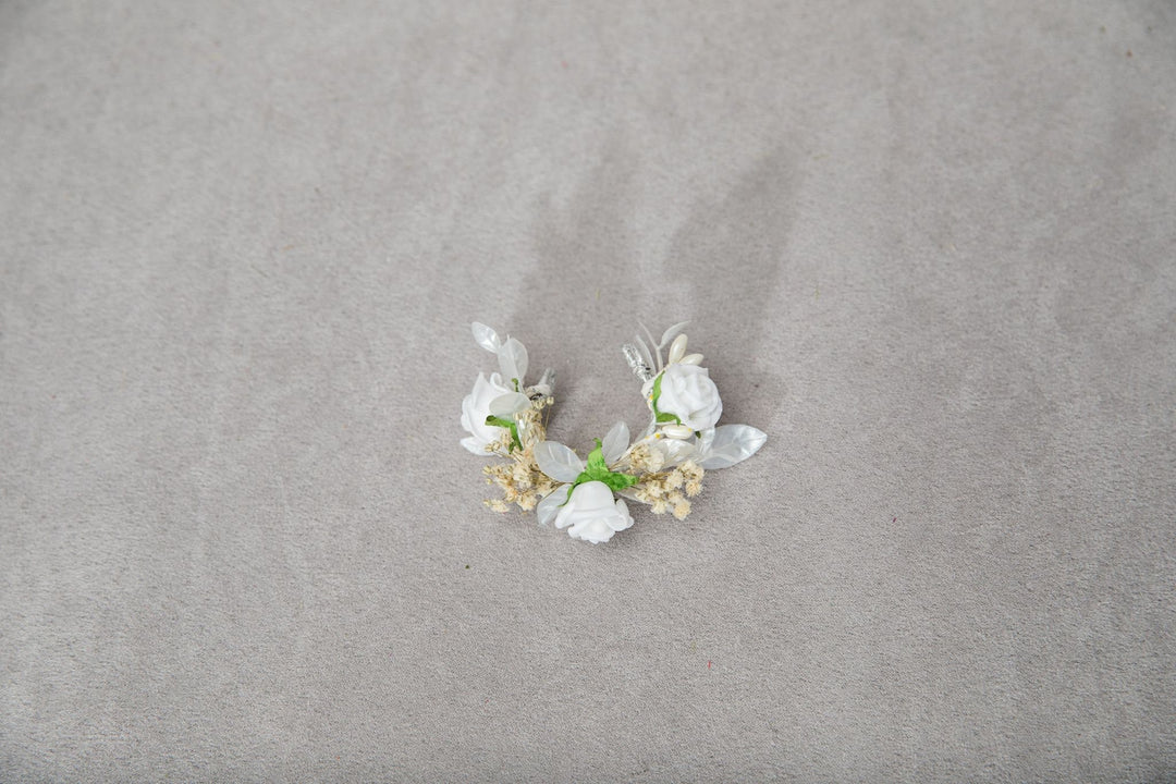 First Communion Candle Decoration: White Floral Wreath, Handmade – handmade floral hair accessory by magaela