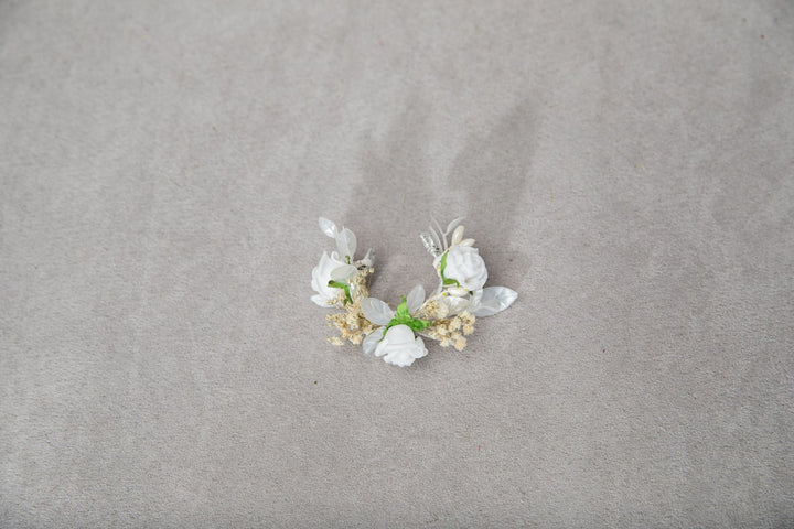 First Communion Candle Decoration: White Floral Wreath, Handmade – handmade floral hair accessory by magaela