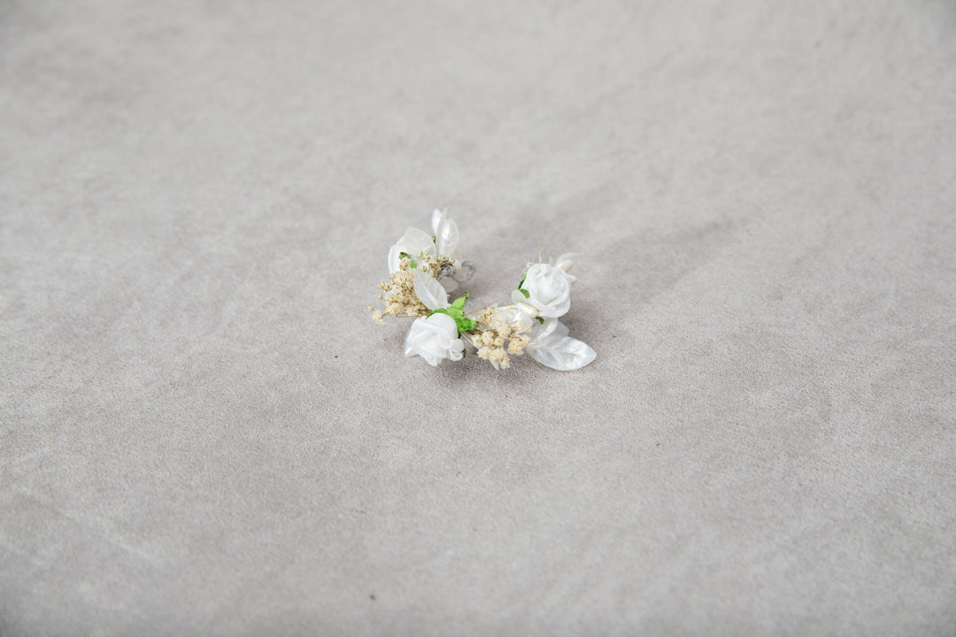 First Communion Candle Decoration: White Floral Wreath, Handmade – handmade floral hair accessory by magaela