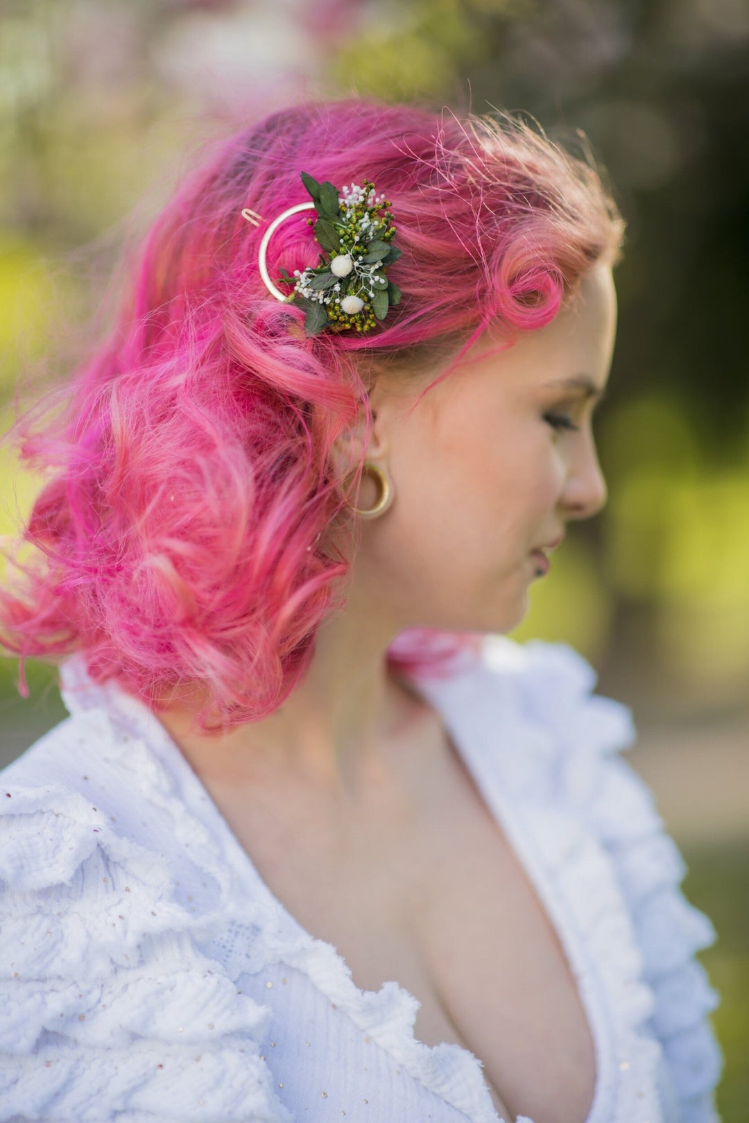 Greenery Flower Hair Clip, Bridal Hair Accessory – handmade floral hair accessory by magaela