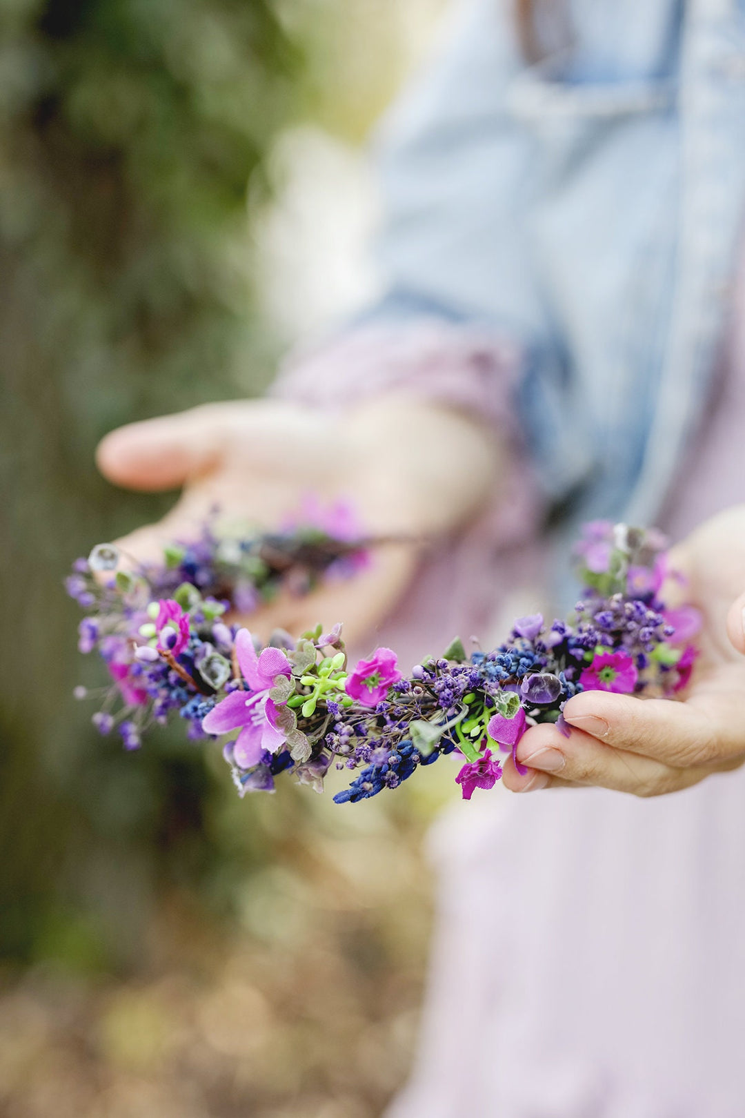 Purple Flower Bridal Crown: Lavender Wedding Headpiece – handmade floral hair accessory by magaela