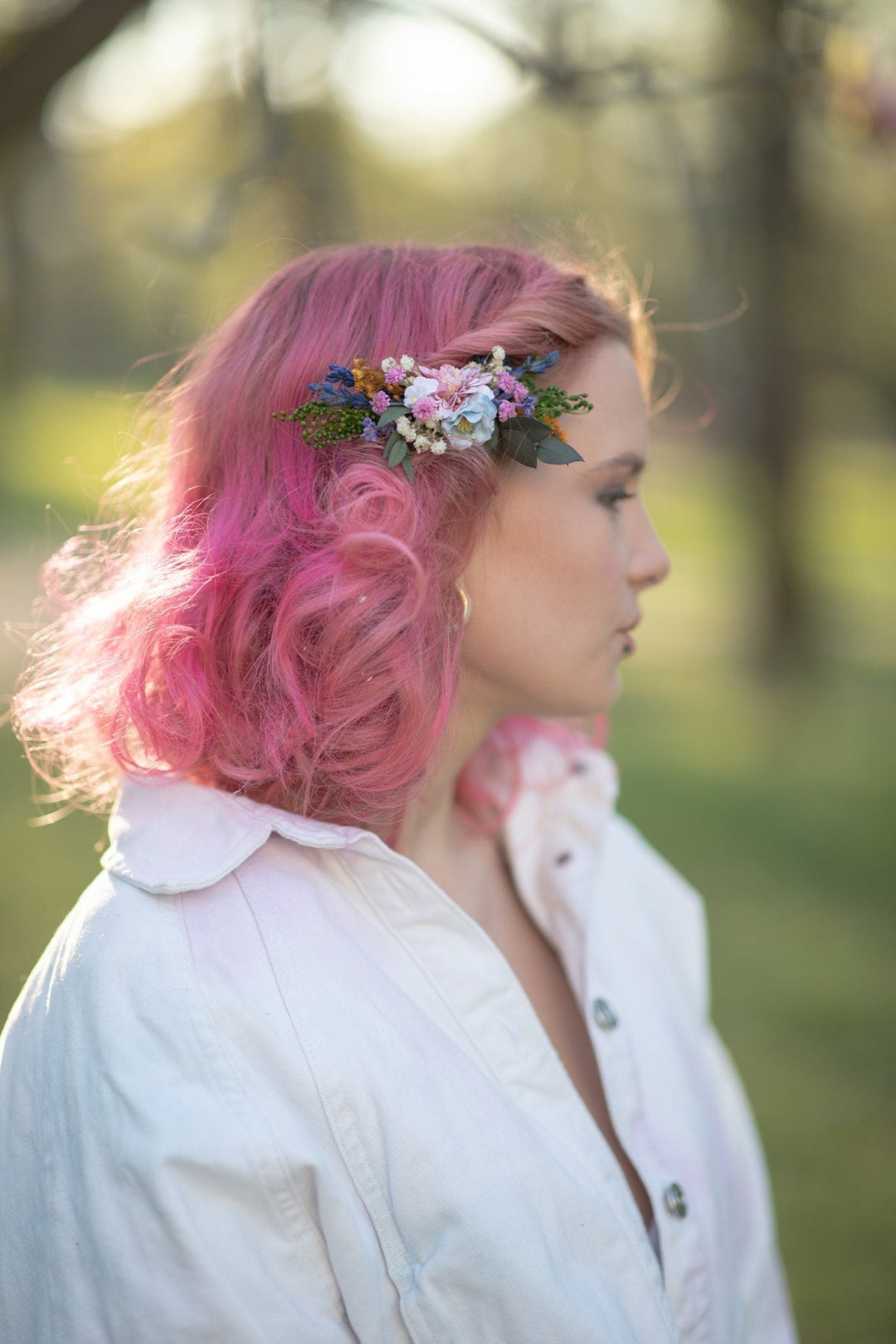 Wildflower Wedding Hair Comb: Handmade Meadow Bridal Hairpiece – handmade floral hair accessory by magaela