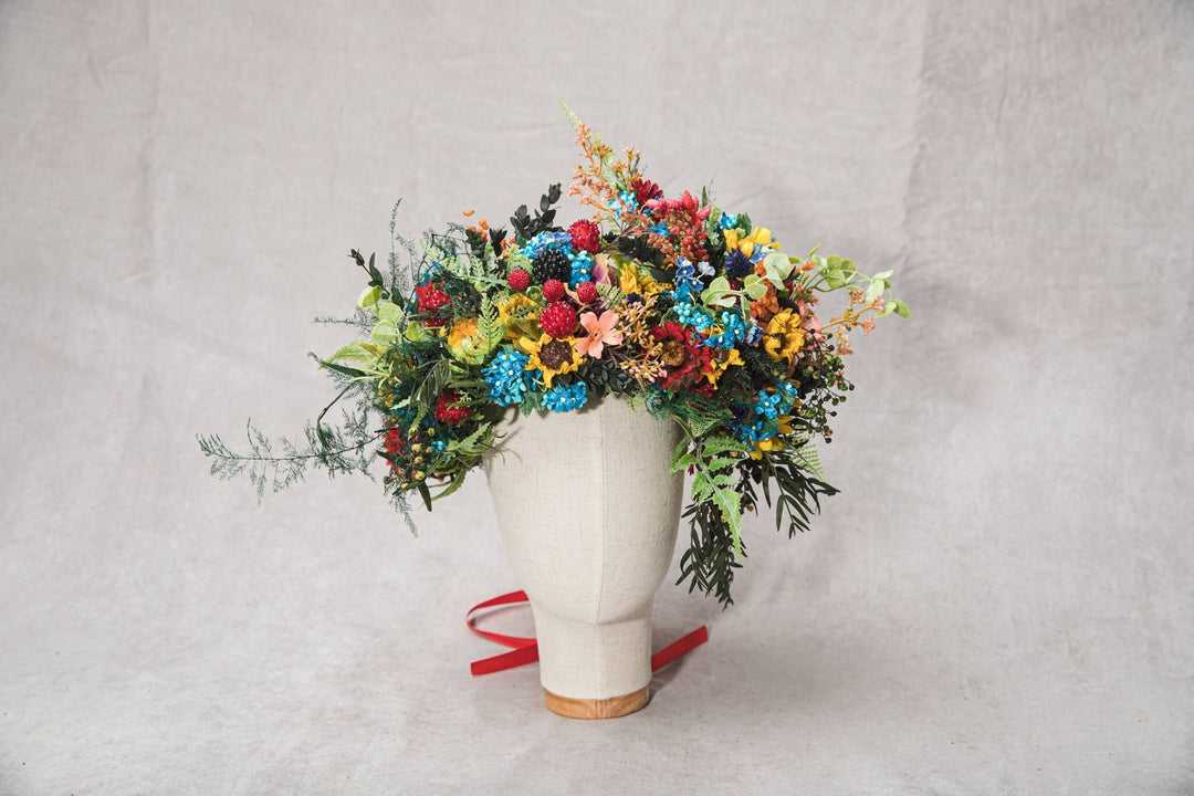 Custom Wedding Accessory Set: 2x Christmas headband with antlers – handmade floral hair accessory by magaela