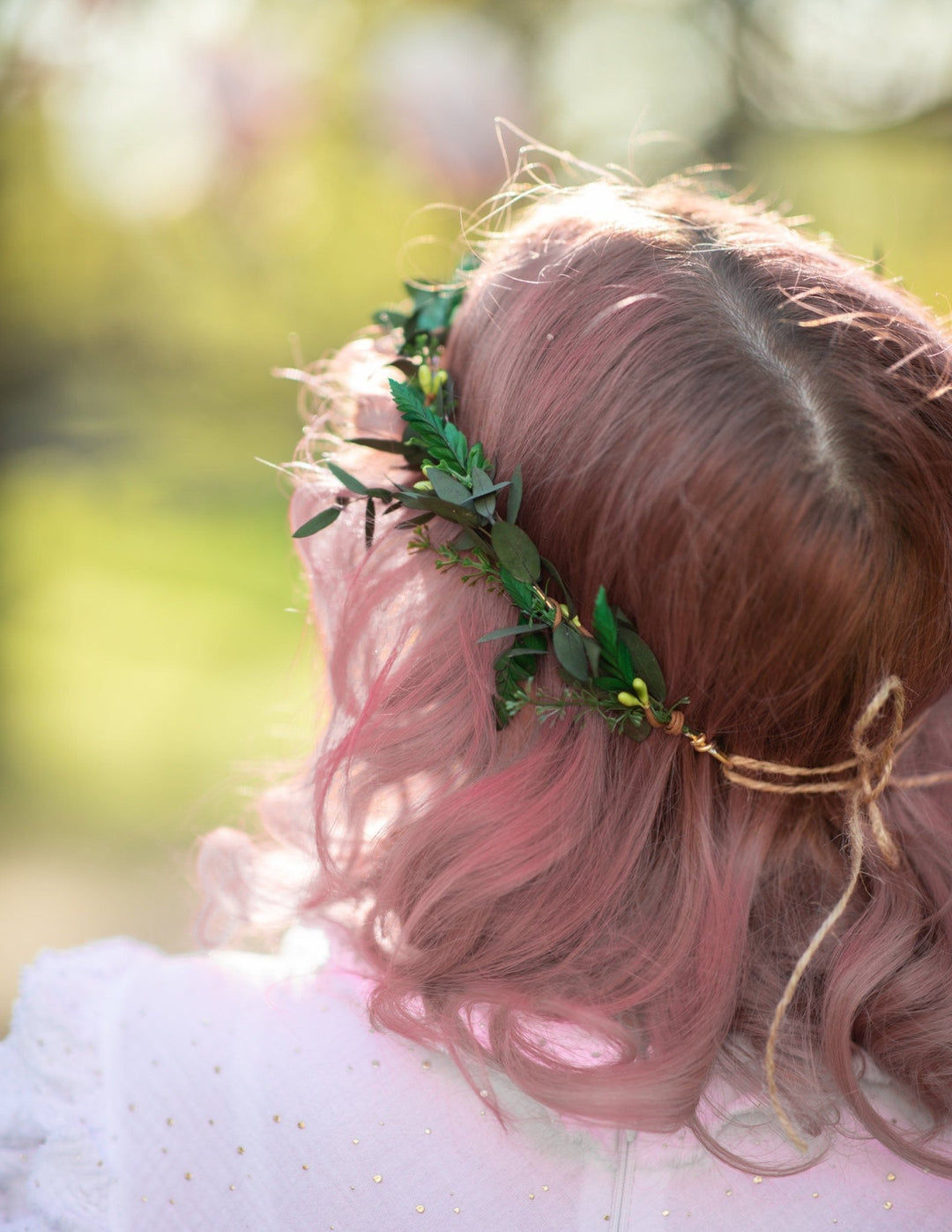 Greenery Elf Flower Crown: Bridal Elven Wedding Tiara – handmade floral hair accessory by magaela