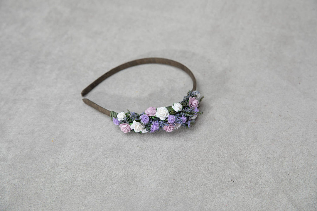 Lavender Rose Headband: Purple Floral Hair Piece – handmade floral hair accessory by magaela