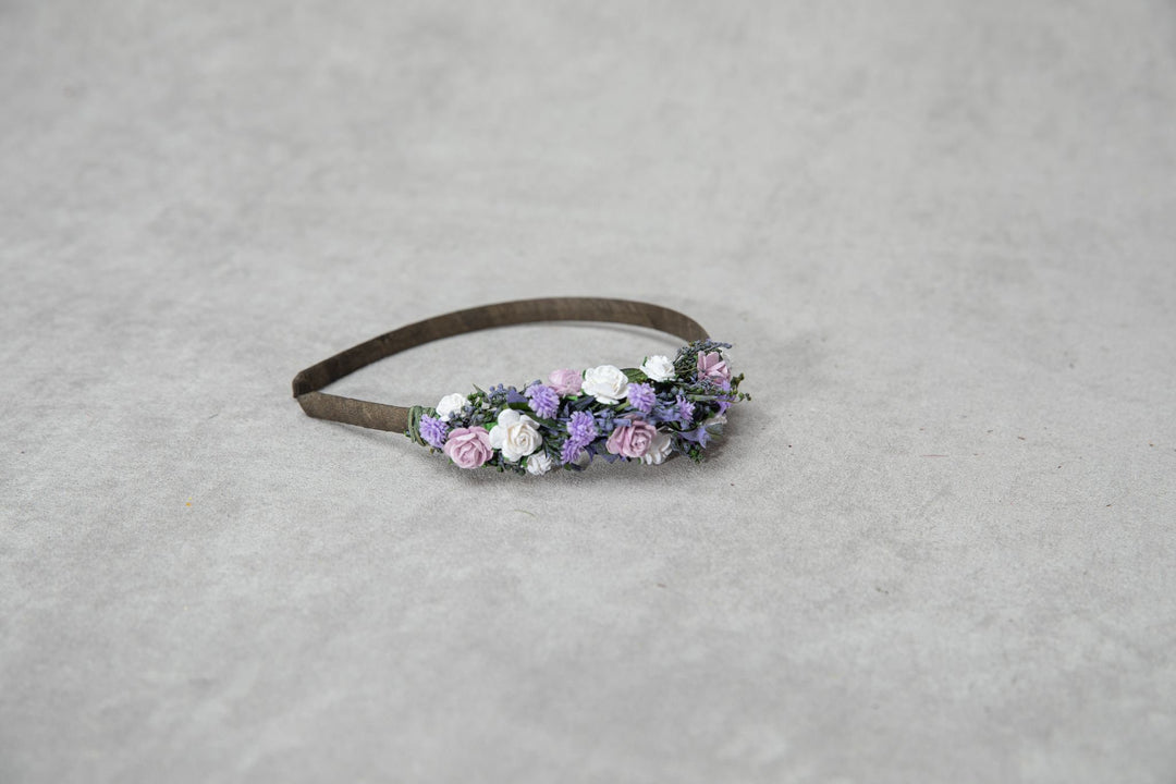 Lavender Rose Headband: Purple Floral Hair Piece – handmade floral hair accessory by magaela