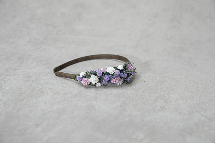 Lavender Rose Headband: Purple Floral Hair Piece – handmade floral hair accessory by magaela