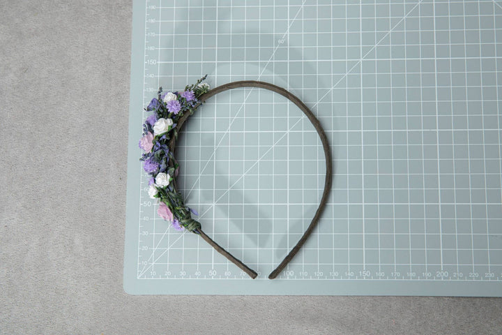 Lavender Rose Headband: Purple Floral Hair Piece – handmade floral hair accessory by magaela