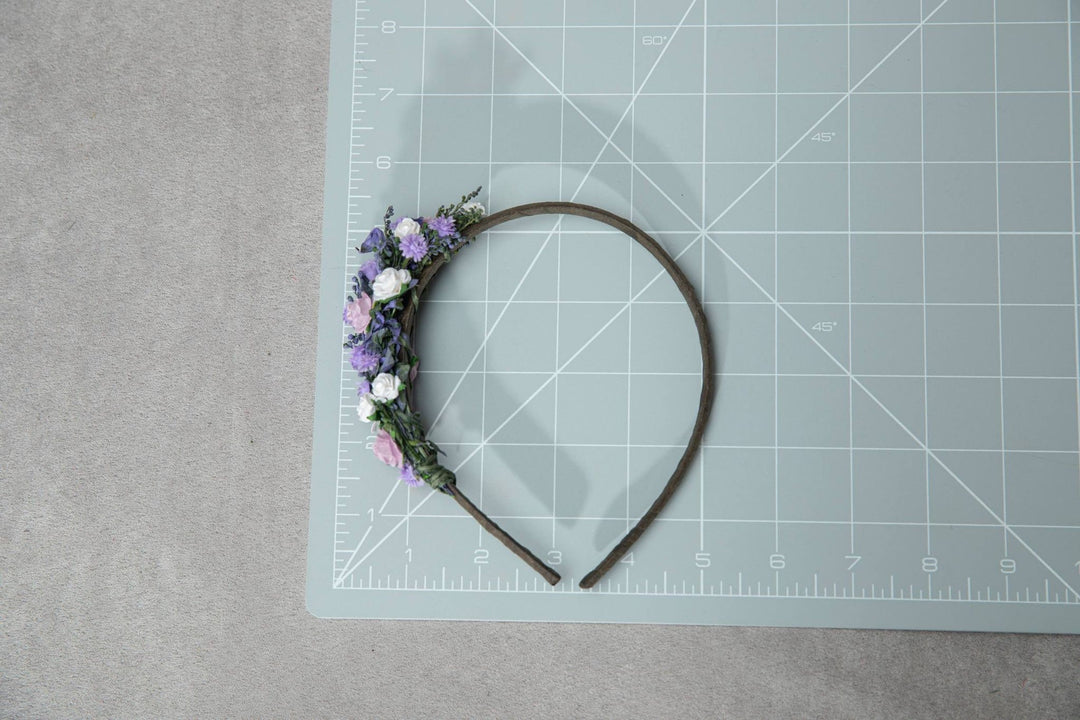 Lavender Rose Headband: Purple Floral Hair Piece – handmade floral hair accessory by magaela