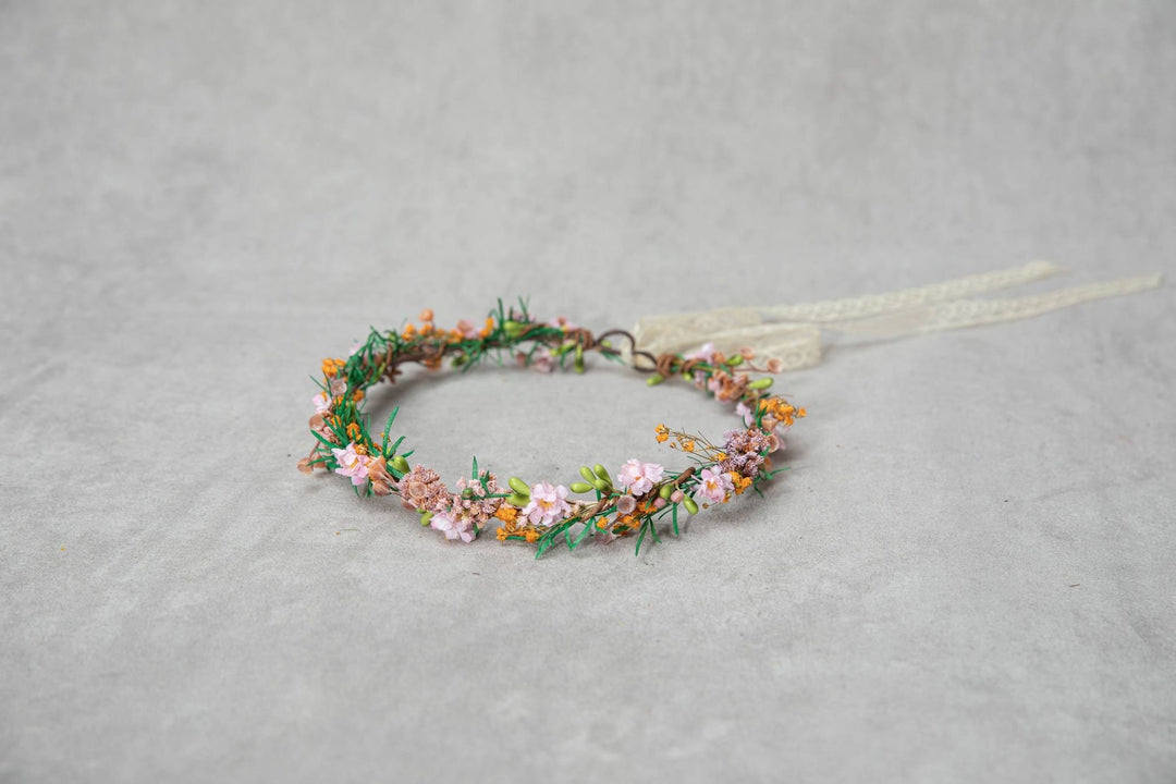 Delicate Flower Bridal Wreath: Summer Wedding Hair Crown – handmade floral hair accessory by magaela
