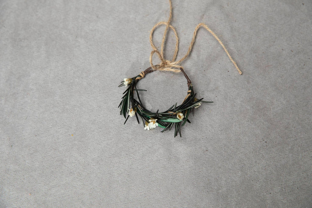 Olive Leaf & Rosemary Wedding Bracelet: Greenery Bridal Corsage – handmade floral hair accessory by magaela